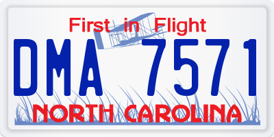 NC license plate DMA7571
