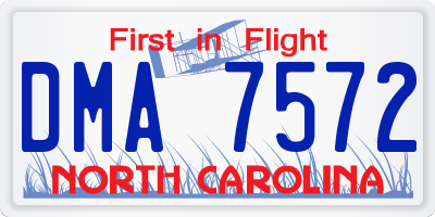 NC license plate DMA7572
