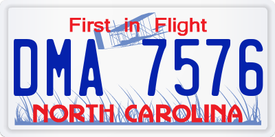 NC license plate DMA7576