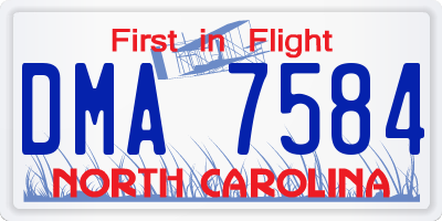 NC license plate DMA7584