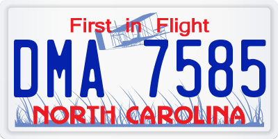 NC license plate DMA7585