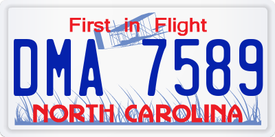 NC license plate DMA7589