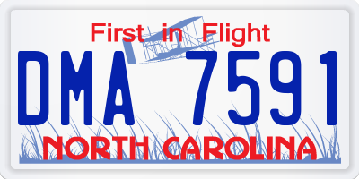 NC license plate DMA7591