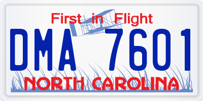 NC license plate DMA7601