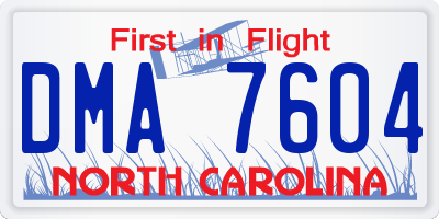 NC license plate DMA7604