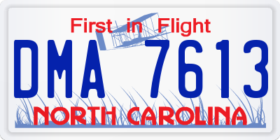 NC license plate DMA7613