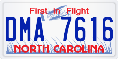NC license plate DMA7616