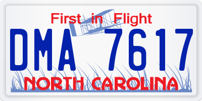 NC license plate DMA7617