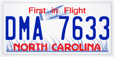 NC license plate DMA7633