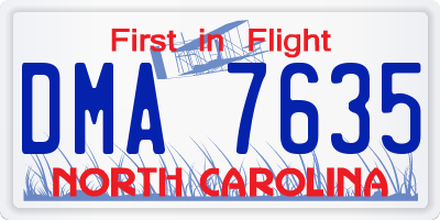 NC license plate DMA7635