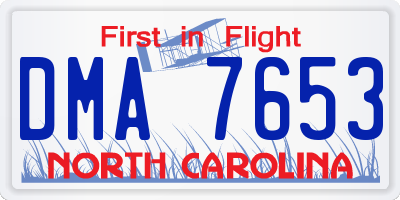 NC license plate DMA7653