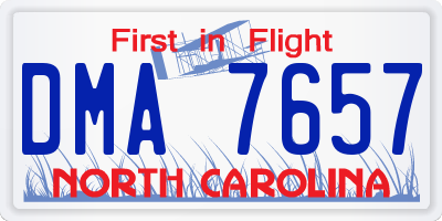 NC license plate DMA7657