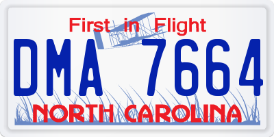 NC license plate DMA7664
