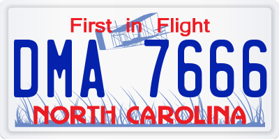 NC license plate DMA7666