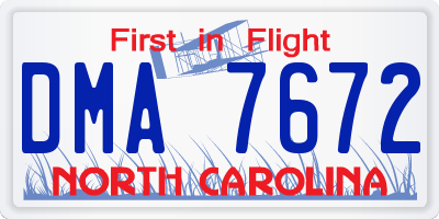 NC license plate DMA7672