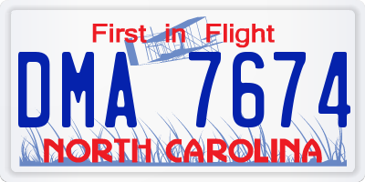 NC license plate DMA7674