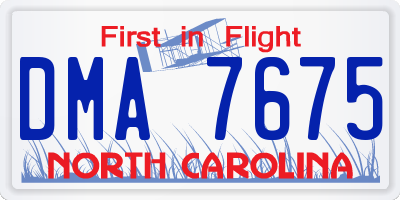 NC license plate DMA7675