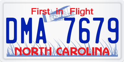 NC license plate DMA7679