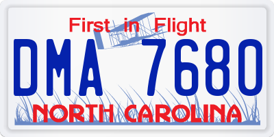 NC license plate DMA7680