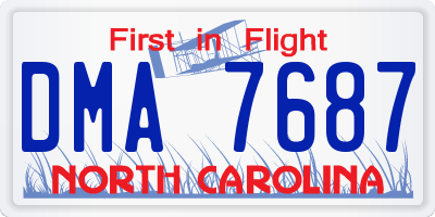 NC license plate DMA7687