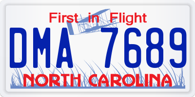 NC license plate DMA7689