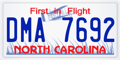NC license plate DMA7692