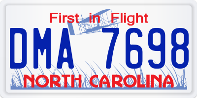 NC license plate DMA7698