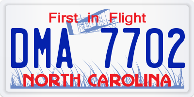 NC license plate DMA7702