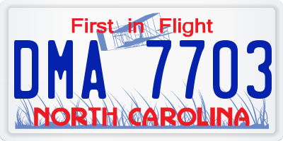 NC license plate DMA7703