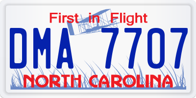 NC license plate DMA7707