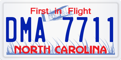 NC license plate DMA7711