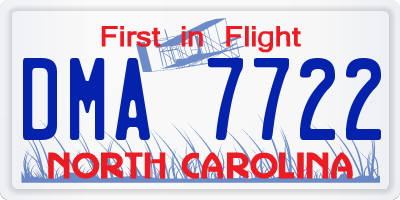 NC license plate DMA7722