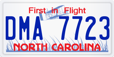 NC license plate DMA7723