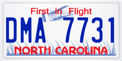 NC license plate DMA7731
