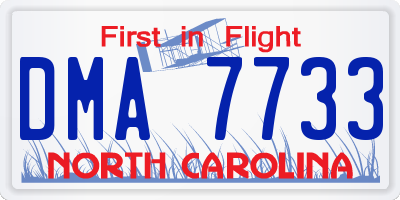 NC license plate DMA7733