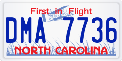 NC license plate DMA7736