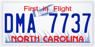 NC license plate DMA7737