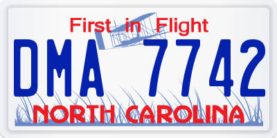 NC license plate DMA7742