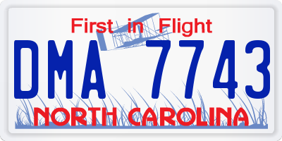 NC license plate DMA7743