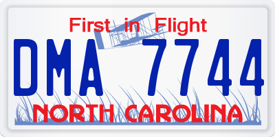 NC license plate DMA7744