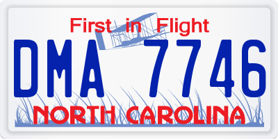 NC license plate DMA7746