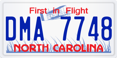 NC license plate DMA7748