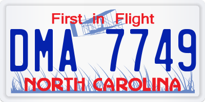 NC license plate DMA7749