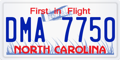NC license plate DMA7750