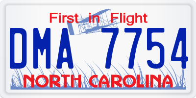 NC license plate DMA7754