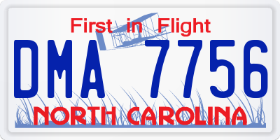 NC license plate DMA7756