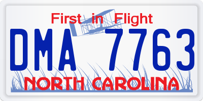 NC license plate DMA7763