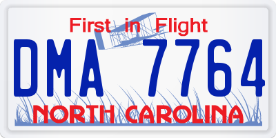 NC license plate DMA7764