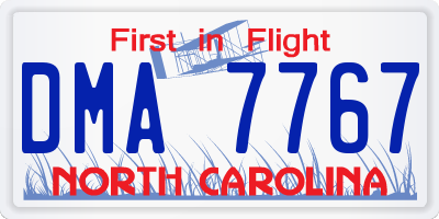 NC license plate DMA7767