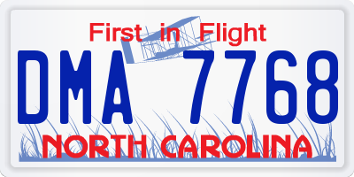 NC license plate DMA7768